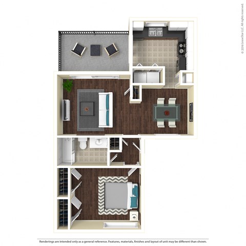 a 1 bedroom floor plan with a bathroom and a balcony